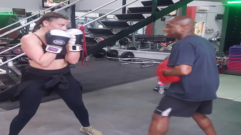 Rob goes through boxing training as part of his boxing fitness personal traing programme at Richmond Olympus Gym